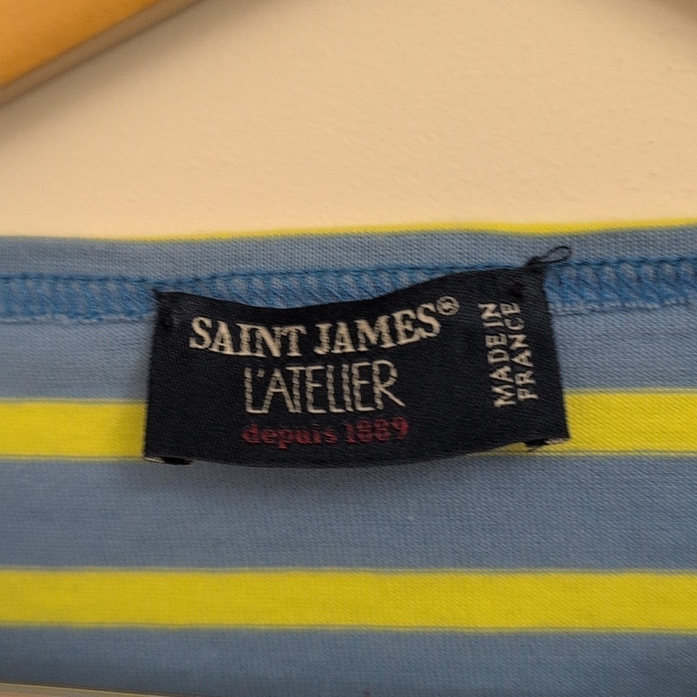 SAINT JAMES Striped Blue and Yellow Top Size 4us - Picture 3 of 6